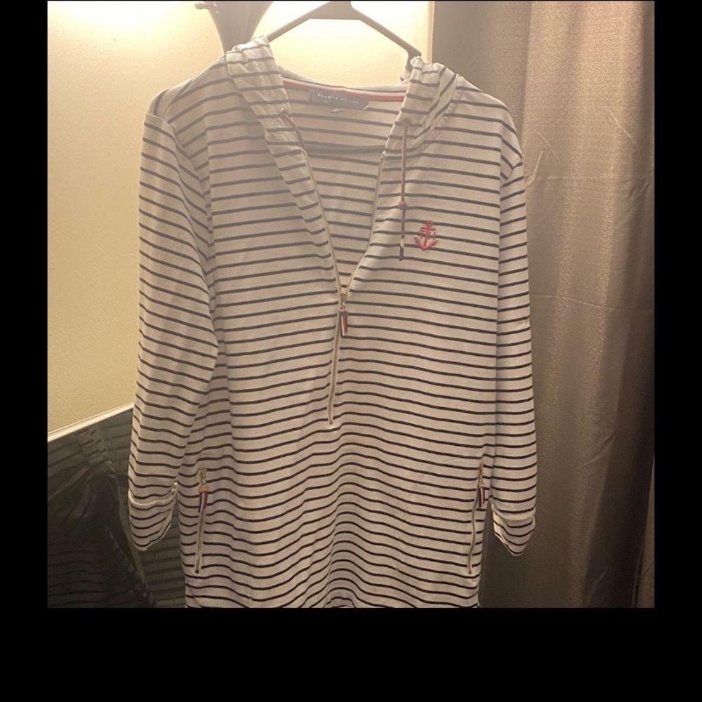 Tommy Hilfiger pullover shirt with hoodie warm cozy cotton shirt